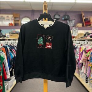 Studio Works Ladies Med P Black Christmas Sweater